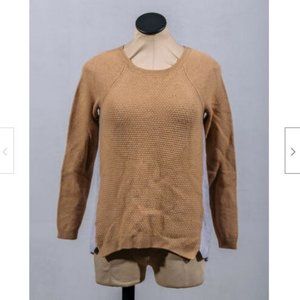 Ann Taylor Loft Merino Wool Camel Brown Gray Duotone Tunic Sweater Sz S